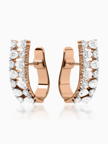 Icy Glaze Diamond J-Hoop Earrings