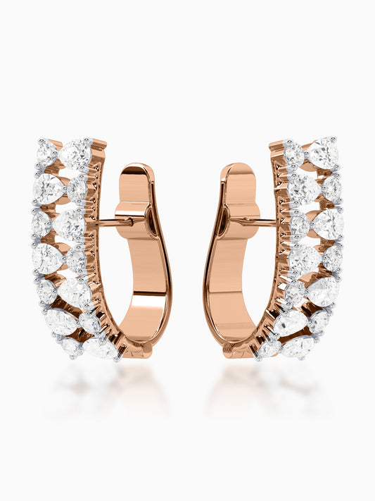 Icy Glaze Diamond J-Hoop Earrings