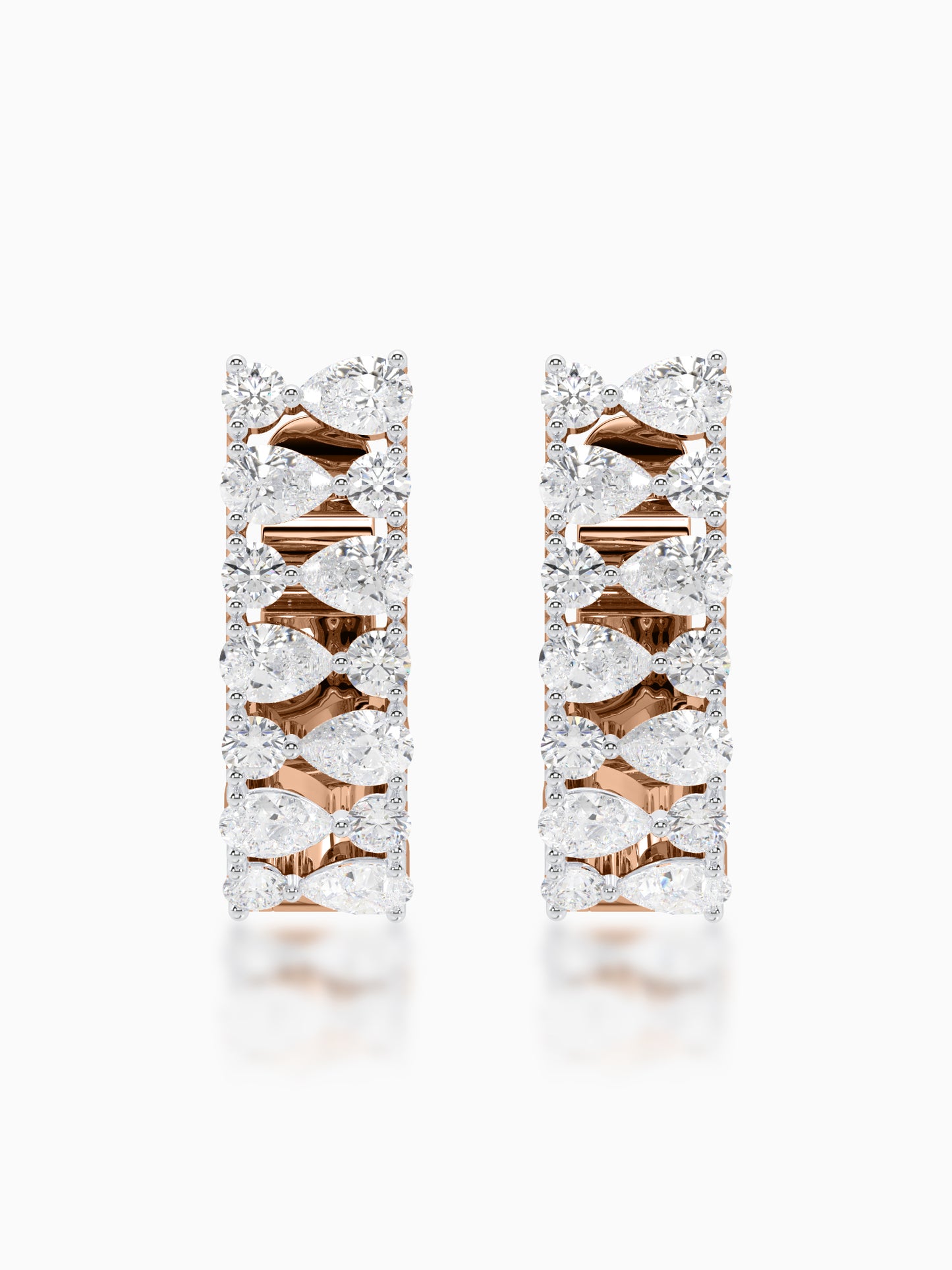 Icy Glaze Diamond J-Hoop Earrings