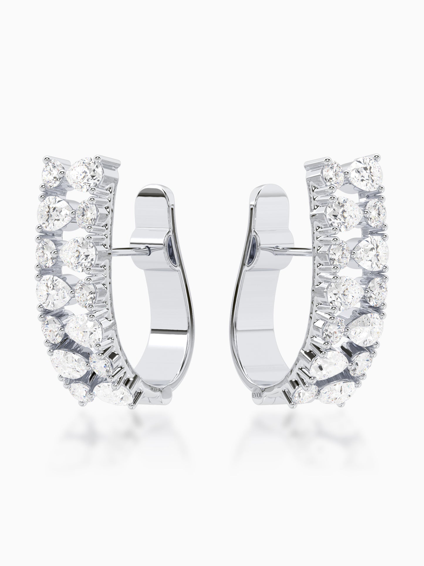 Icy Glaze Diamond J-Hoop Earrings