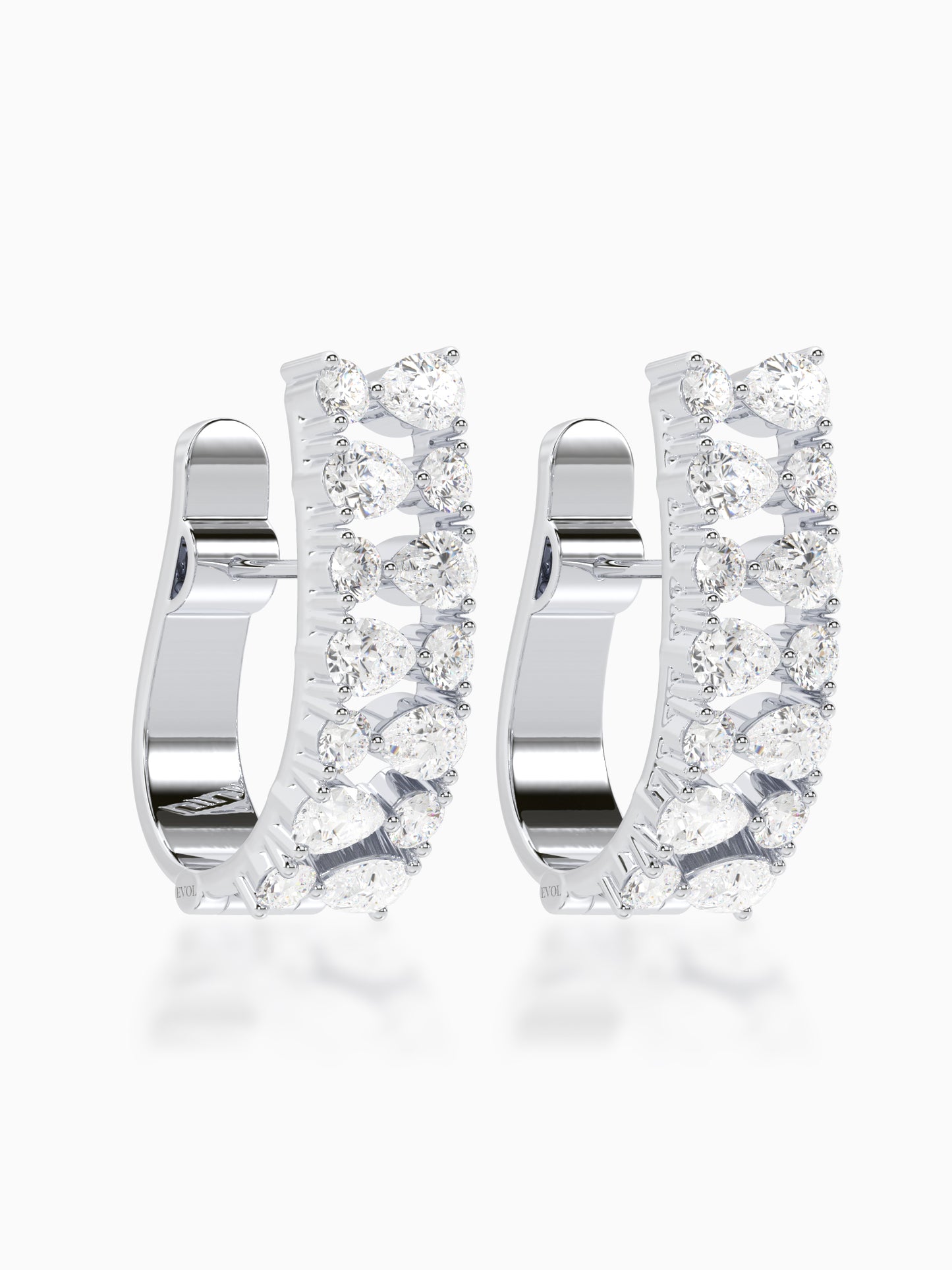 Icy Glaze Diamond J-Hoop Earrings