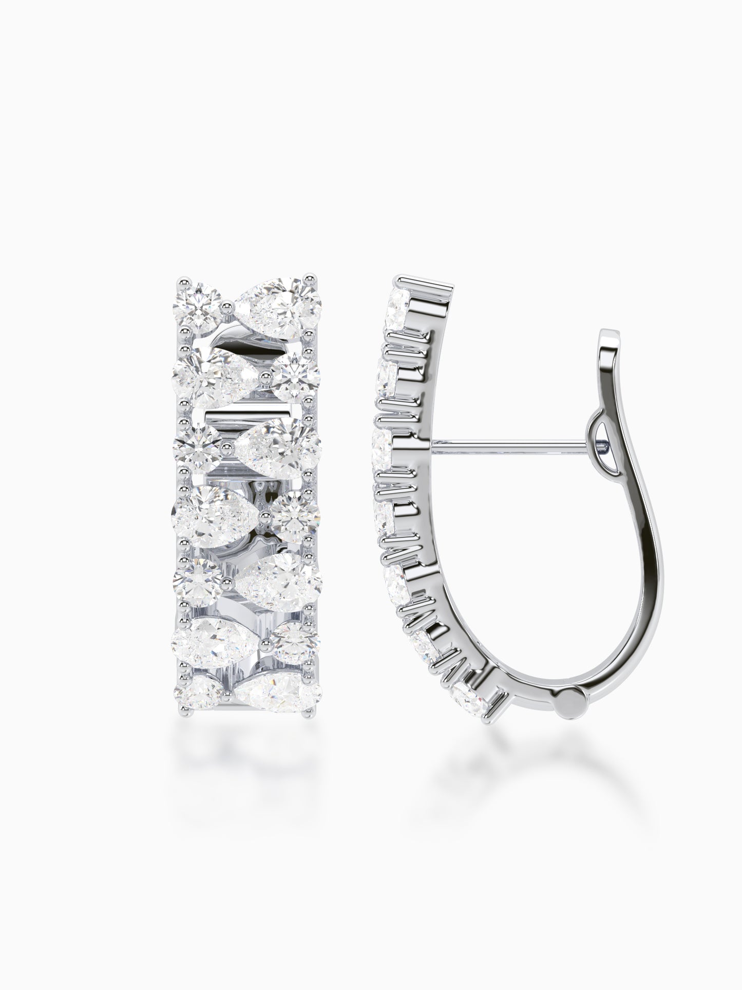 Icy Glaze Diamond J-Hoop Earrings