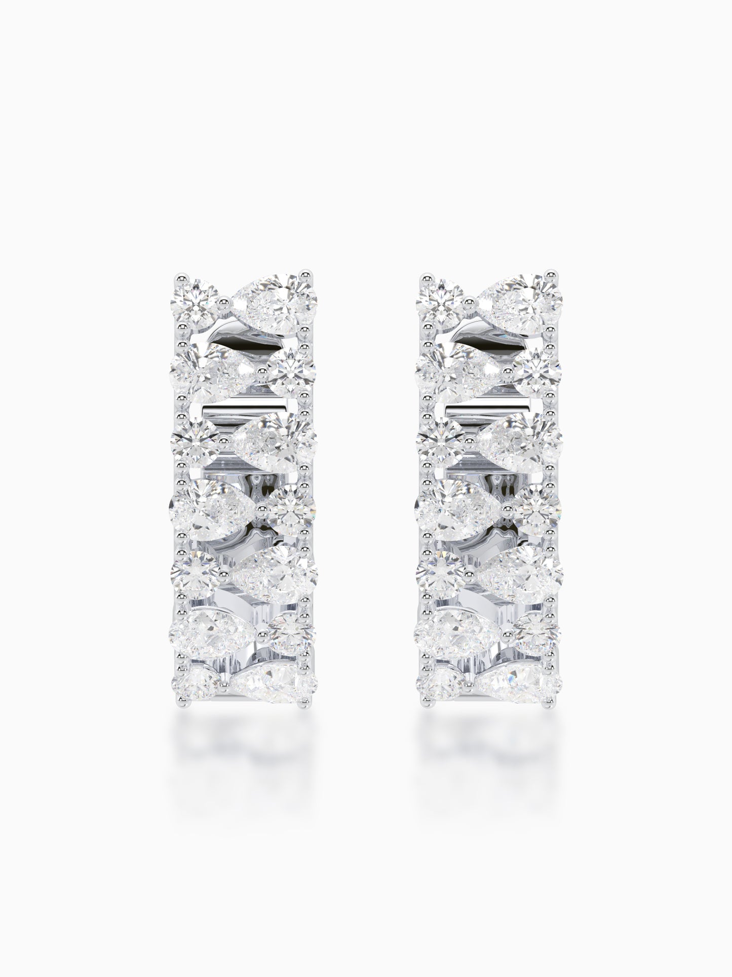 Icy Glaze Diamond J-Hoop Earrings