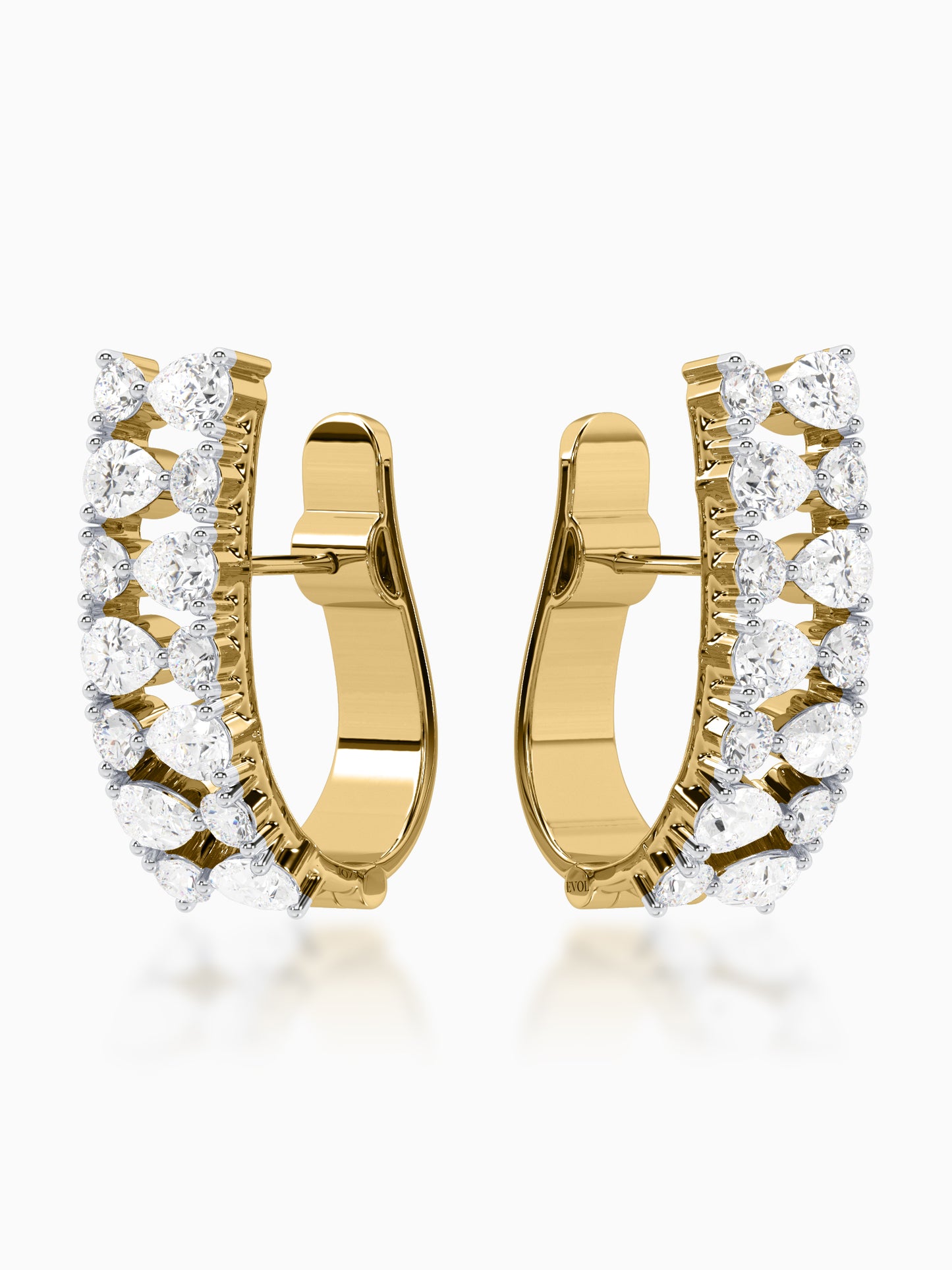 Icy Glaze Diamond J-Hoop Earrings