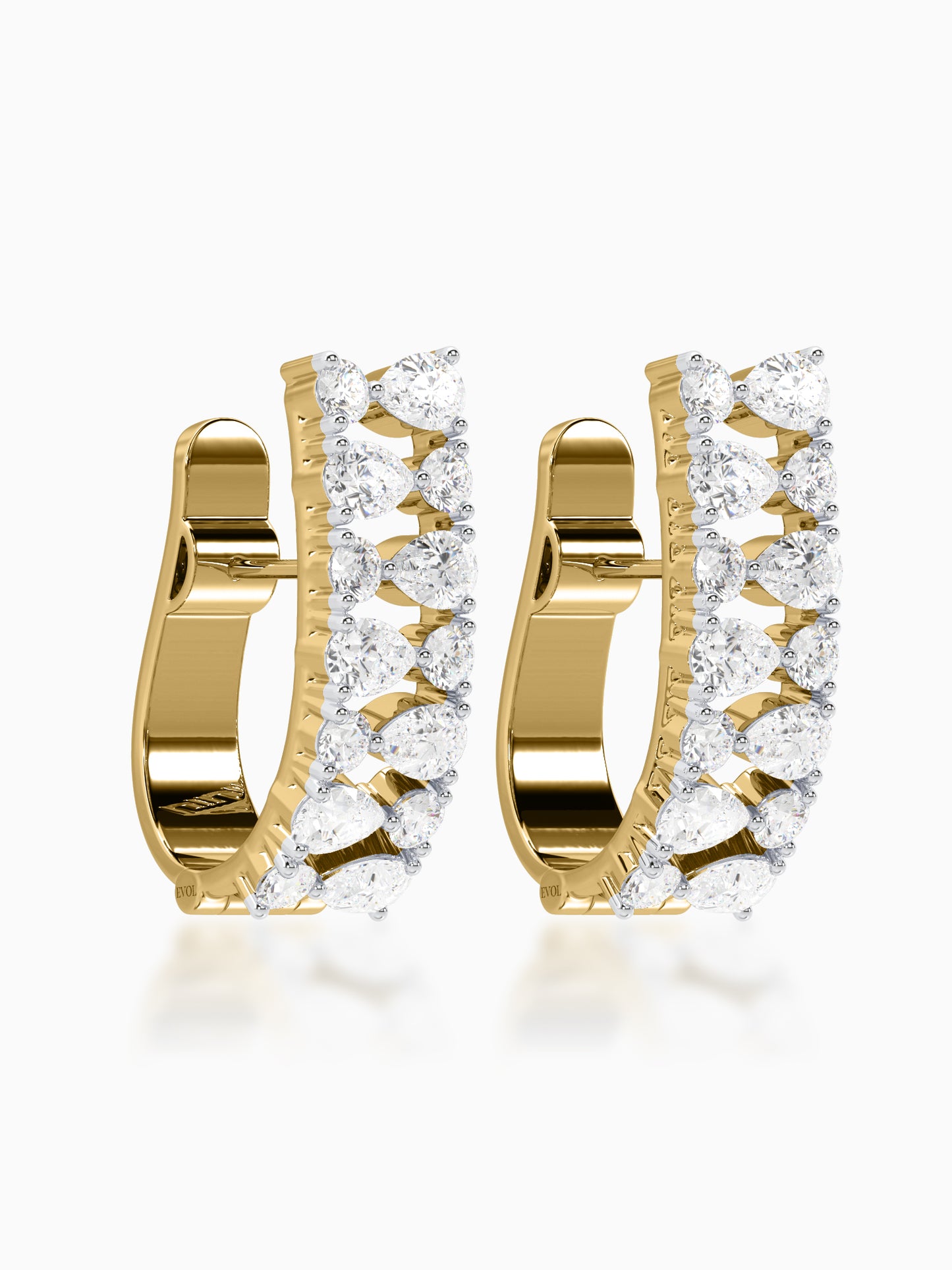 Icy Glaze Diamond J-Hoop Earrings