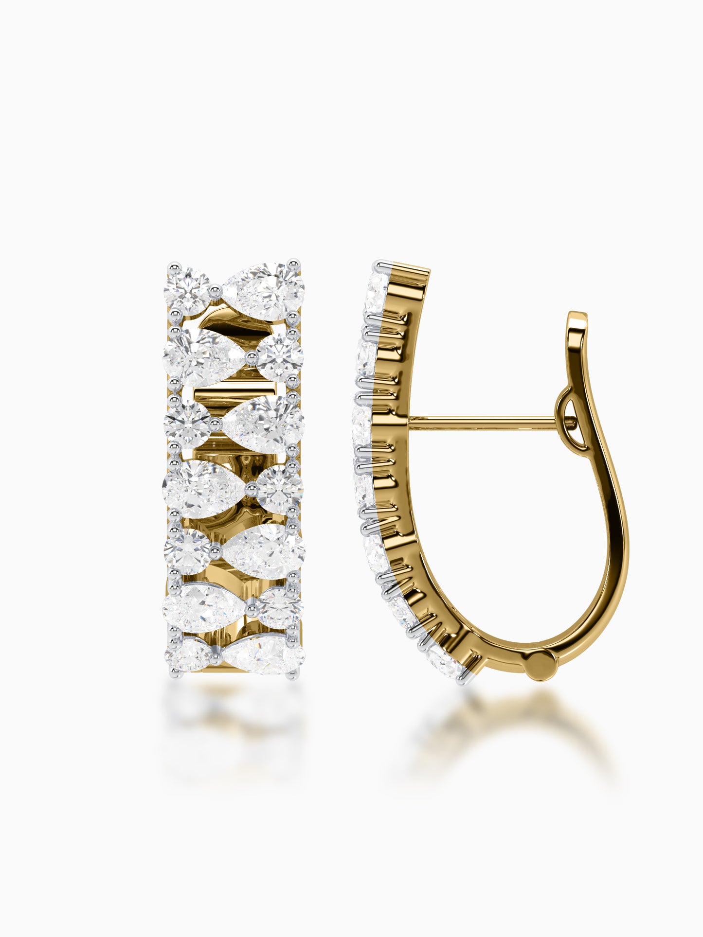 Icy Glaze Diamond J-Hoop Earrings