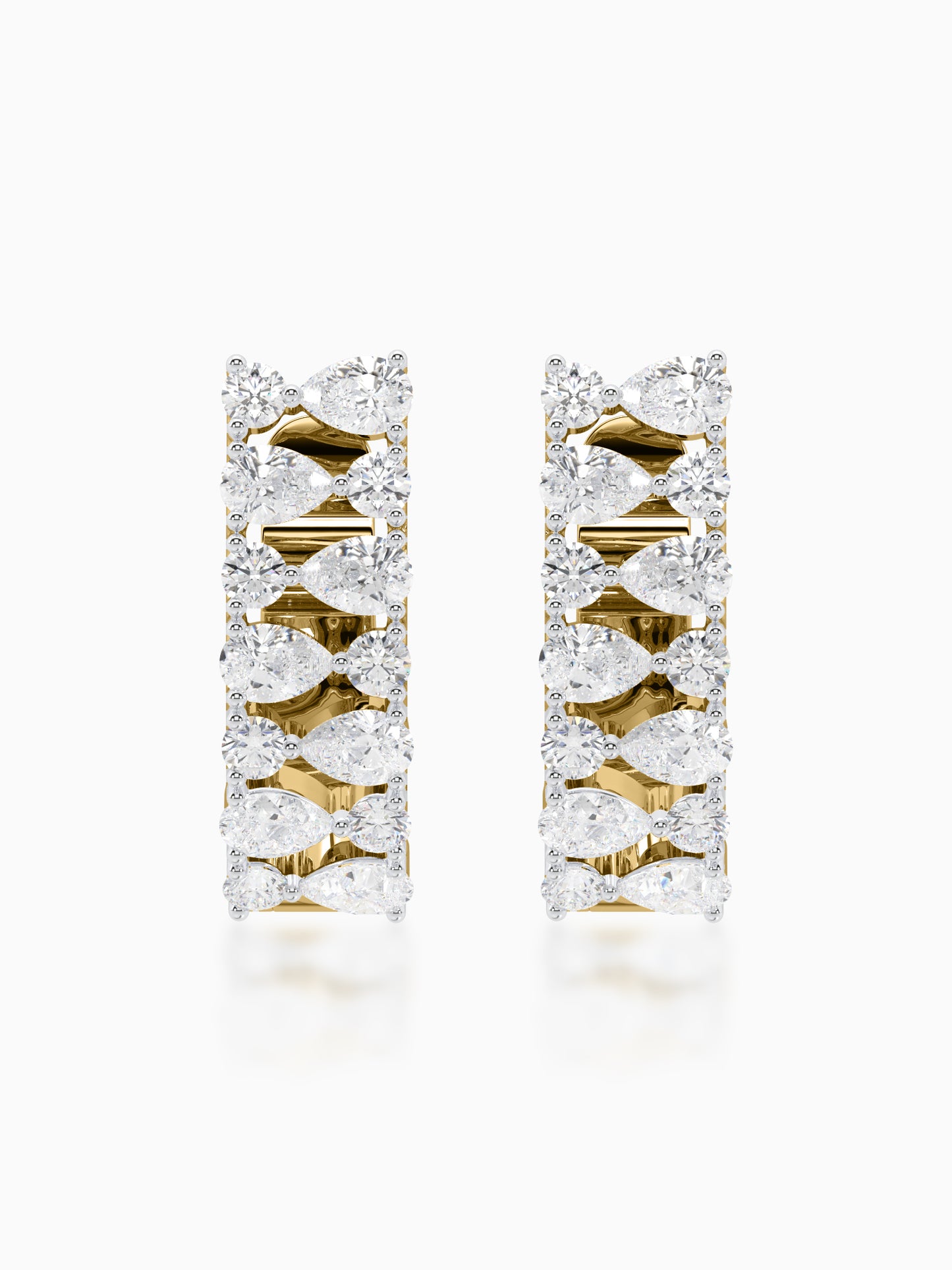 Icy Glaze Diamond J-Hoop Earrings