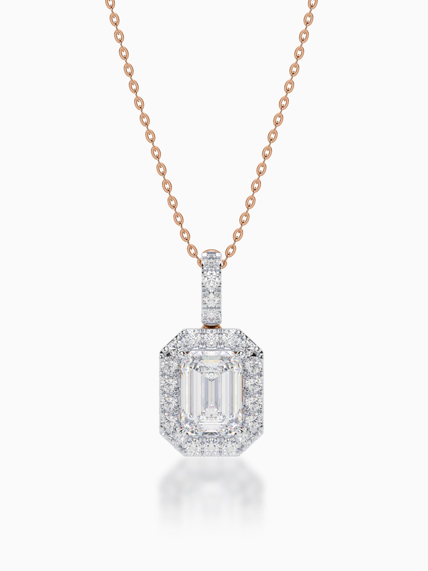 Helios Diamond Halo Pendant