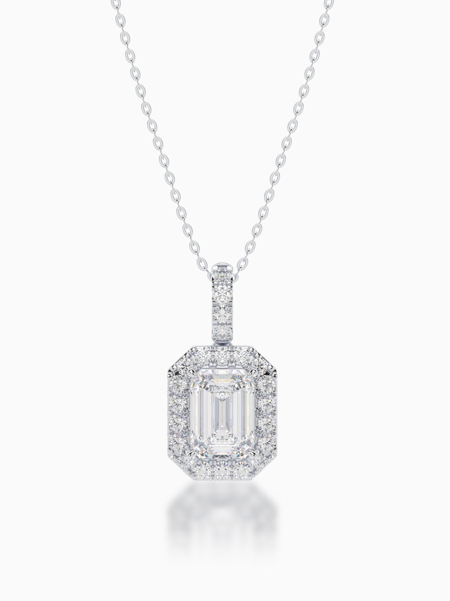 Helios Diamond Halo Pendant