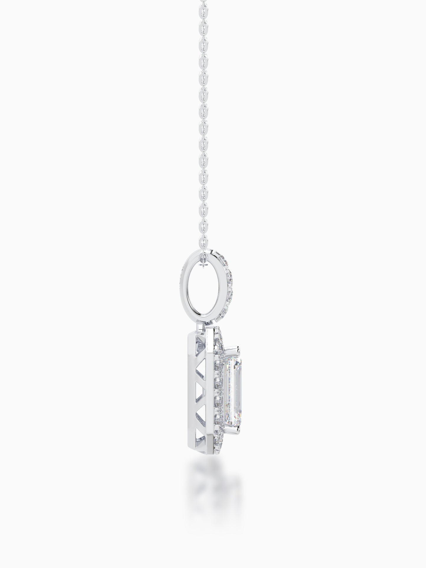 Helios Diamond Halo Pendant