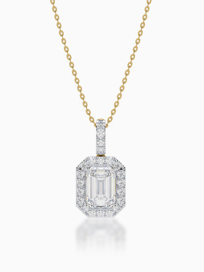 Helios Diamond Halo Pendant