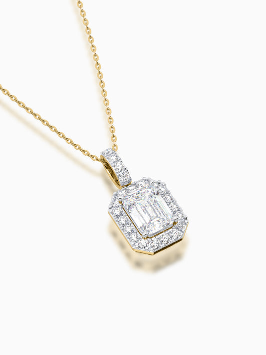 Helios Diamond Halo Pendant