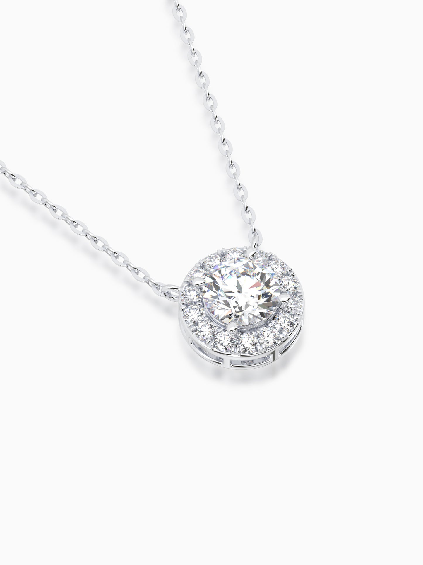 Luna Diamond Halo Pendant