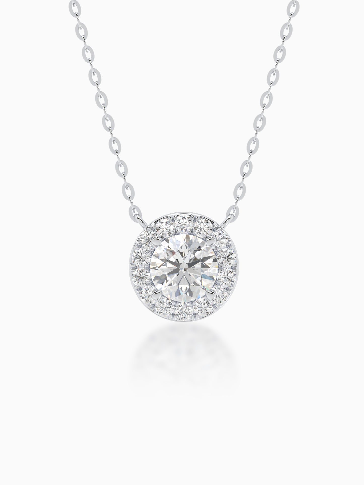 Luna Diamond Halo Pendant