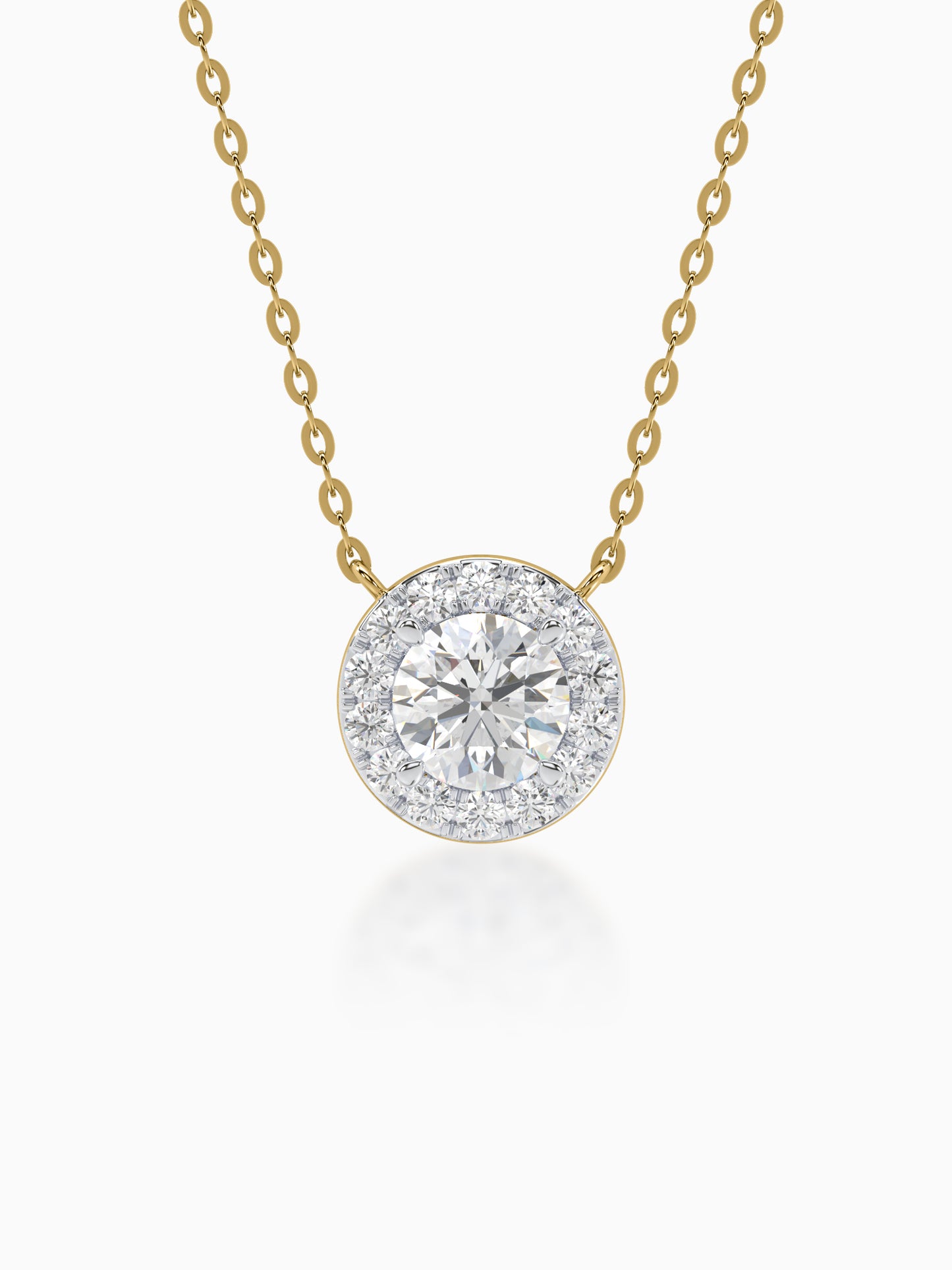 Luna Diamond Halo Pendant