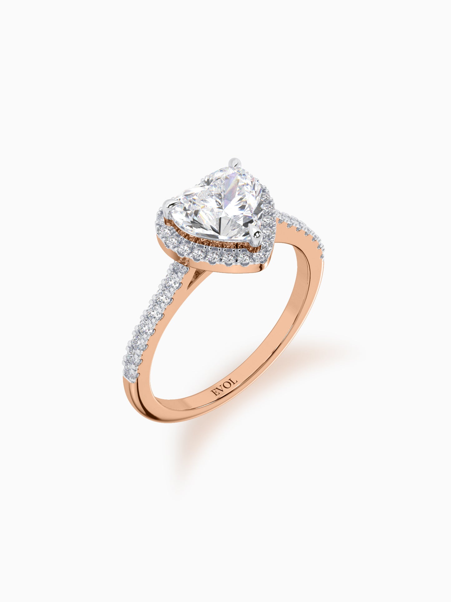 Sweet Heart Diamond Halo Ring