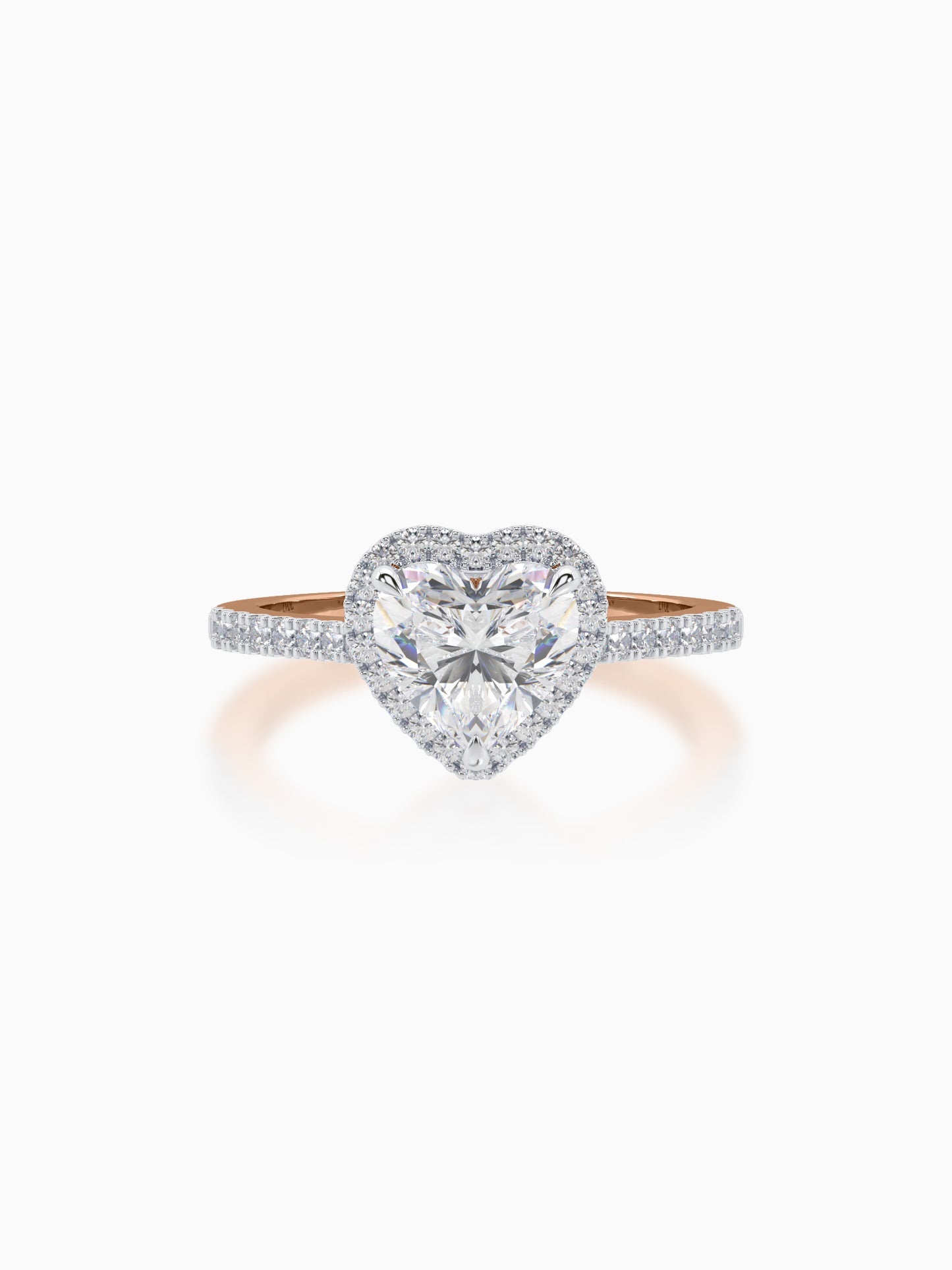 Sweet Heart Diamond Halo Ring