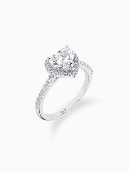 Sweet Heart Diamond Halo Ring