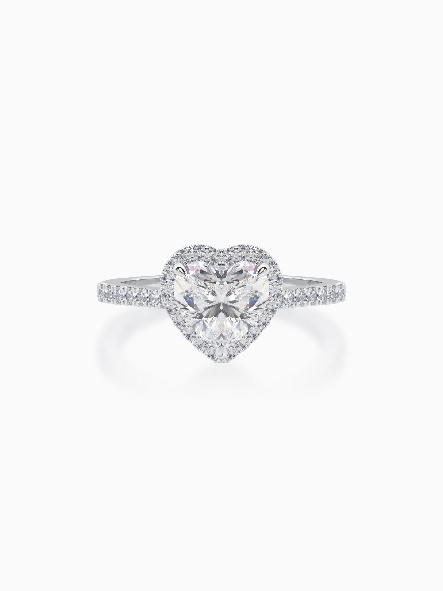 Sweet Heart Diamond Halo Ring