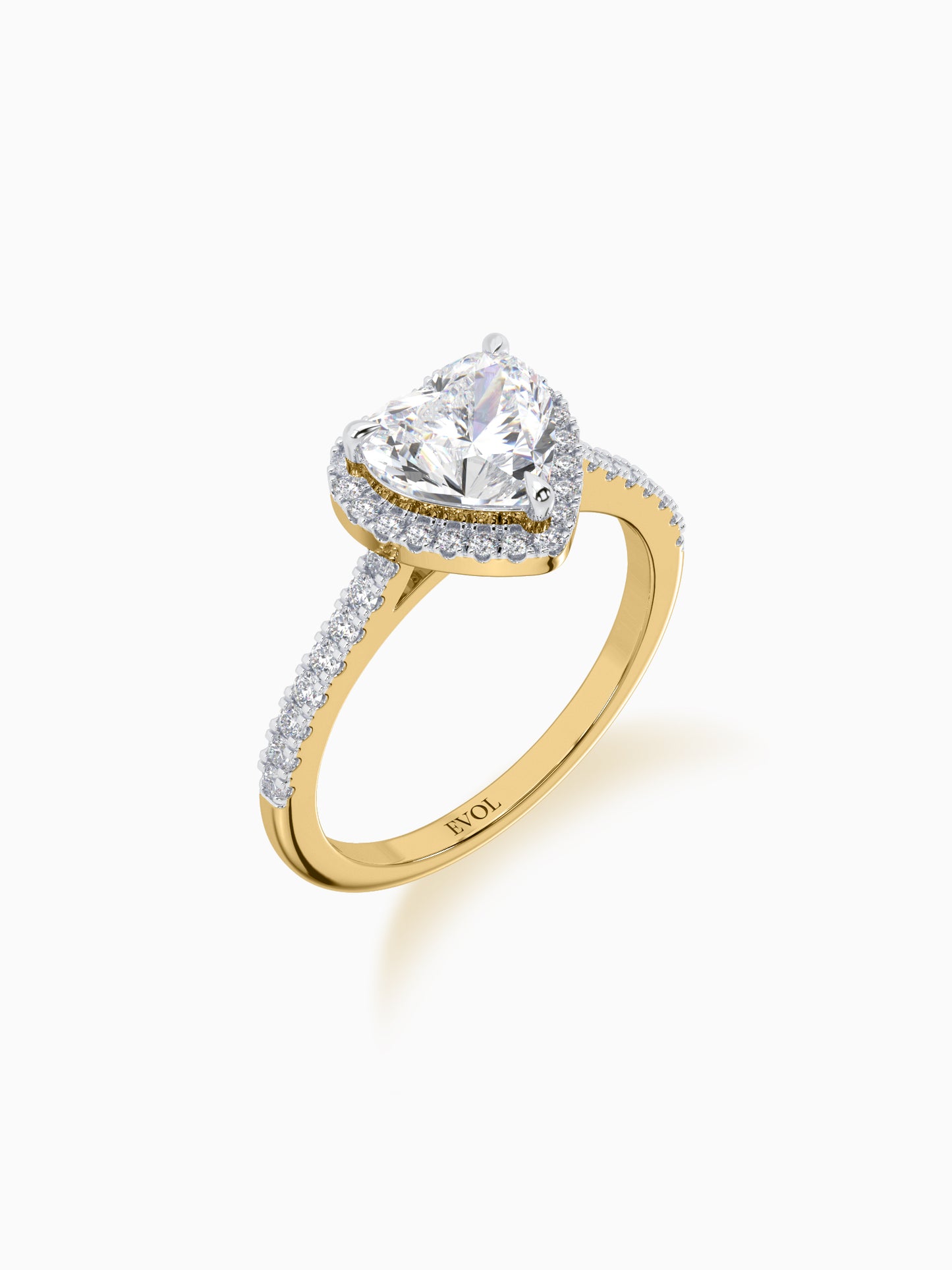 Sweet Heart Diamond Halo Ring