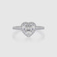 Sweet Heart Diamond Halo Ring