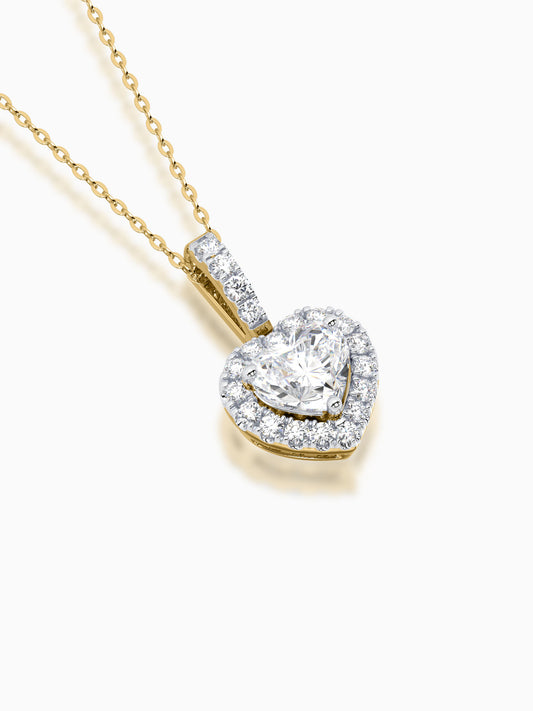 Heart Shape Solitaire Diamond Pendant Design