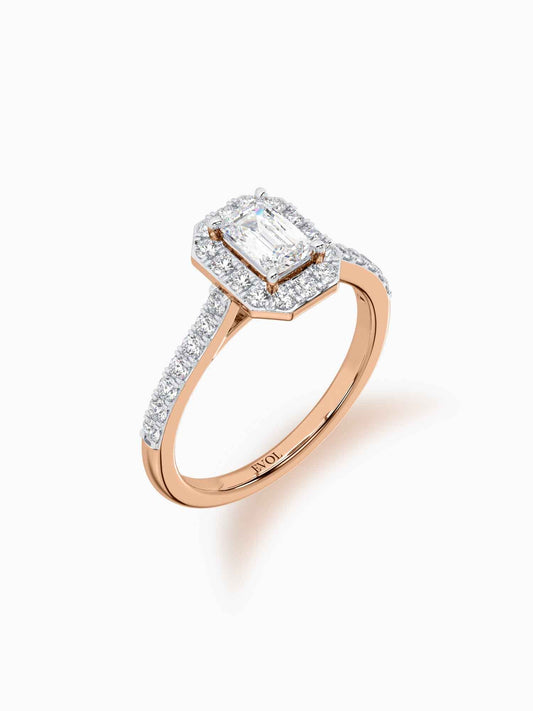 Ladies Solitaire Diamond Halo Ring