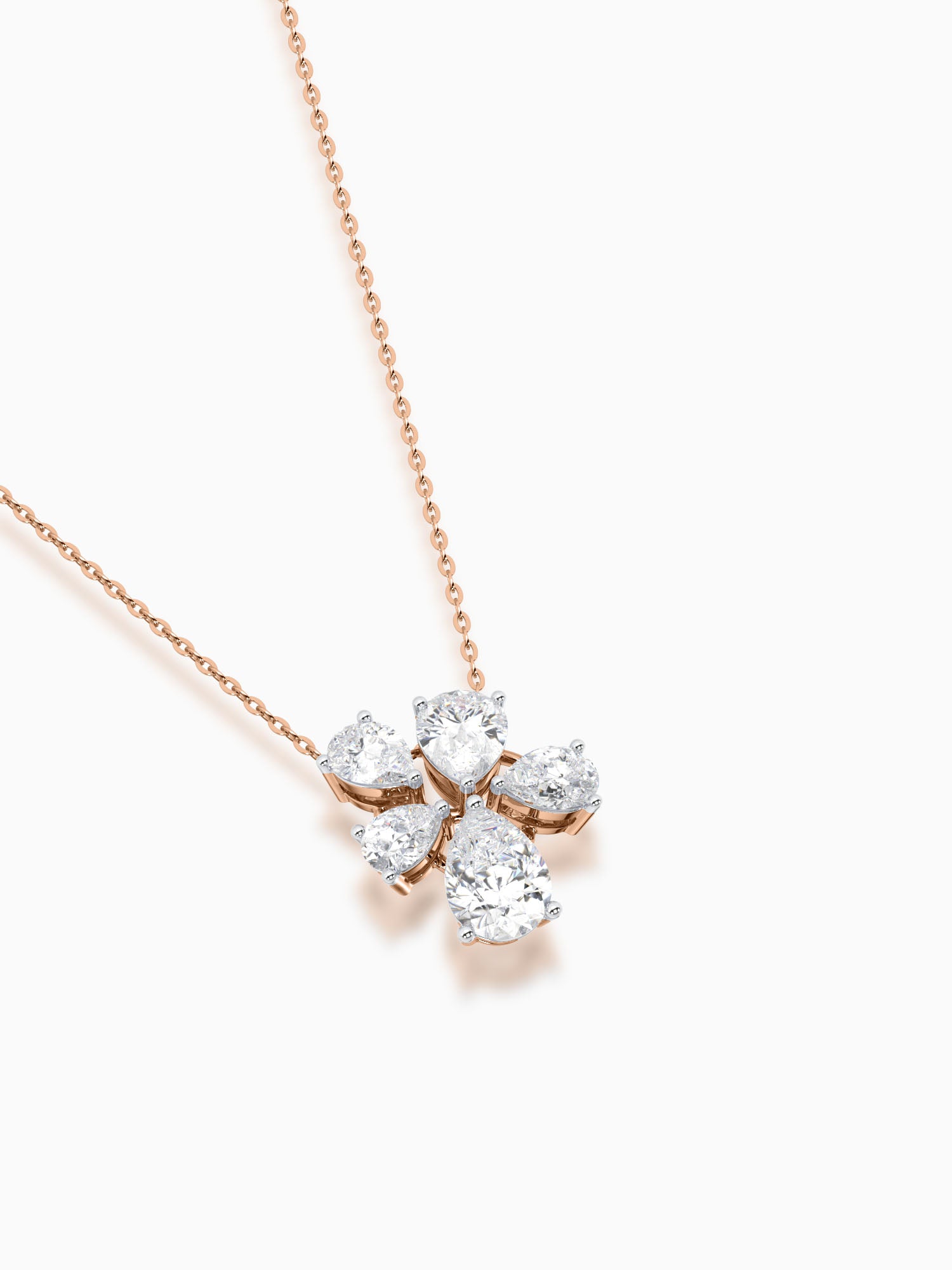 Pear Shaped Diamond Chain Pendant