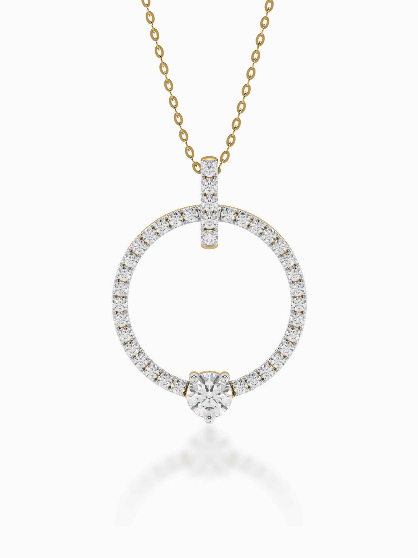 Round Cut Women's Diamond Pendant