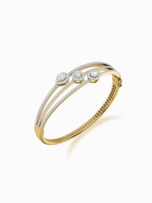 Trinity Oval Diamond Bangle Bracelet